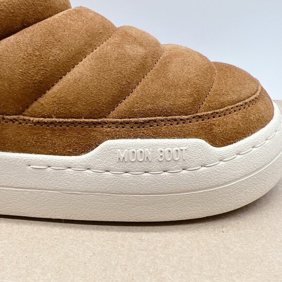 Moon Boot Park Soft Suede Slip On logo-print Sneakers Womens US 7 COGNAC - Picture 8 of 14